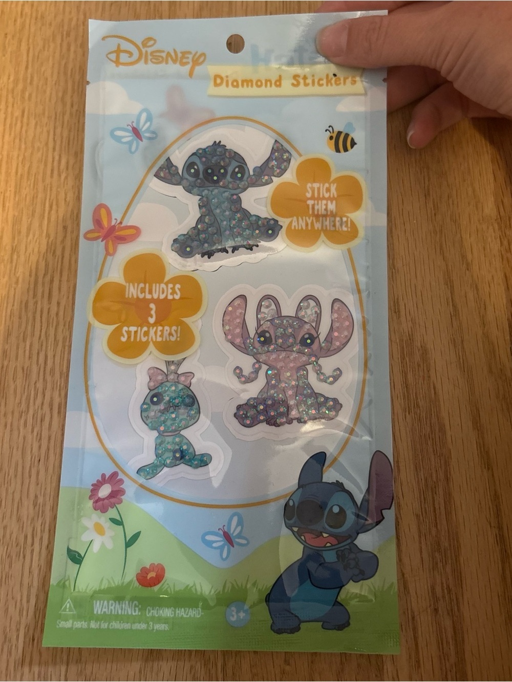 Disney Stitch Sparkle Sticker Trio NEW Diamond Angel